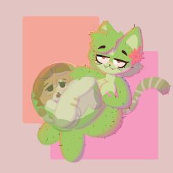 1:1 anthro axouwur belly big_belly duo felid female female/female female_pred hi_res holding_stomach internal mammal masturbation vore