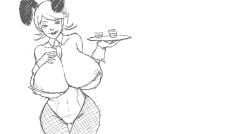 breast_expansion bunnysuit deep_cleavage homestuck huge_breasts mindwipe planetofjunk roxy_lalonde tagme
