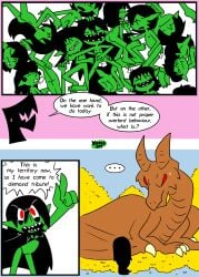 1girls 1other 6+boys 6+girls after_sex black_bikini black_bra black_hair black_slime black_thong cape comic creampie dialogue dragon female female_goblin flat_chest flat_chested goblin goblin_boy goblin_female goblin_femboy goblin_girl goblin_male goblins gold green-skinned_female green_skin harem living_clothes living_clothing looking_at_viewer male mass_orgy minnon minnon_(xierra) multiple_girls orgy penis pointy_ears pointy_nose red_eyes sentient_clothing sentient_object shapeshifting xierra099