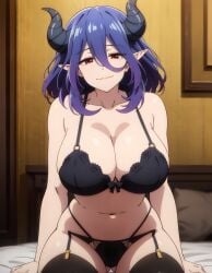 1girls ai_generated anime_nose breasts breasts_bigger_than_head cleavage clothed_female curvy_body curvy_female curvy_figure female female_focus female_only horned_female horned_humanoid horns huge_breasts kinsou_no_vermeil lingerie milf pointy_ears seductive_look short_hair stable_diffusion succubus succubus_horns succubus_tail vermeil vermeil_(kinsou_no_vermeil) vermeil_in_gold voluptuous voluptuous_female