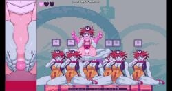 78_(tky8) bishoujo_senshi_sailor_moon breasts censored clones clothing cosplay crossdressing_male cum exposed_breasts femboy haikyun large_breasts male oppai otoko_no_ko panties pixel_art tagme video
