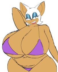 2d 2d_(artwork) 2d_artwork alternate_body_type alternate_breast_size anthro bat_ears bat_girl bbw big_breasts bikini blue_eyes blue_eyeshadow digital_drawing_(artwork) digital_media_(artwork) eyelashes eyeshadow furry furry_female furry_only hips hips_wider_than_shoulders large_breasts lips momiji_(artist) non-human purple_bikini rouge_the_bat sega slightly_chubby slightly_chubby_anthro slightly_chubby_female smile smiling smiling_at_viewer sonic_(series) sonic_the_hedgehog_(series) tan_body tan_skin white_hair