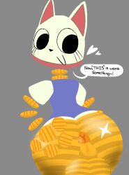 1boy 2025 anthro anus ass ass_focus background balls coins dream_bbq ena_(series) english_text feline grey_background hand_on_ass kane_(dream_bbq) male male_only pinap_juice smile solo solo_male text triangular_anus