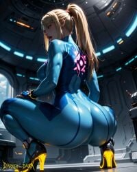 1girls 2025 ai_assisted ai_generated big_ass blonde_hair blue_bodysuit blue_clothing bodysuit bubble_butt clothed deviantart_link female female_protagonist high_heels indoors long_hair looking_back metroid naughty_face nintendo open_mouth pankaban ponytail samus_aran sci-fi solo solo_female squatting squatting_position tight_clothing tongue_out twerk_pose video_game_character video_games waifu
