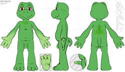 achelthym anthro ass balls erection flaccid green hindpaw ket-ralus ket_ralus_(character) limp male model_sheet nipples nude penis reptile scalie shell-less short turtle uncut