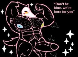 abs anthro arm_hair armpit_hair avian ball_tuft balls big_balls big_pecs big_penis bird blush body_hair chest_hair colored_nipples darkner deltarune dialogue digital_media_(artwork) eyewear felineflustered flexing flexing_bicep flexing_muscles genitals glasses hand_behind_head happy_trail huge_balls male male_only microsoft_paint_(artwork) muscular muscular_male nipples pecs penis pubes short_male solo star swatch_(deltarune) swatchling tail thick_arms throbbing throbbing_penis toned_thighs top_heavy tuft undertale_(series)