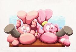 2boys 2girls anais_watterson anthro anthro_penetrated anus ass bodily_fluids cartoon_network chowder_(series) crossover disembodied_penis female female_penetrated genital_fluids genitals happy happy_sex hi_res lagomorph legs_back leporid looking_pleasured lying male male/female male_penetrating male_penetrating_female mammal nude on_back onihidden panini panini_(chowder) penetration penile penile_penetration penis penis_in_pussy pussy rabbit sex tail the_amazing_world_of_gumball tongue vaginal_fluids vaginal_penetration vaginal_penetration young young_anthro young_female young_penetrated