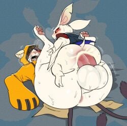 2_tails amazon_position anal anal_creampie anal_sex anthro anthro_on_anthro anthro_only anthro_penetrated anthro_penetrating anthro_penetrating_anthro arc_system_works ass balls bat bat_ears bat_wings big_ass big_balls big_butt big_penis blazblue bodily_fluids bottomless clothed clothing cum cum_in_ass cum_inside cumming_while_penetrating duo eugief fat_ass felid gay gay_sex genital_fluids genitals heismay_noctule hi_res huge_ass huge_balls huge_cock interspecies jubei_(blazblue) kaka_(blazblue) legs_up male male/male mammal metaphor:_refantazio open_mouth partially_clothed pawpads paws penetration penis red_eyes satsui satsui-n0-had0u sega size_difference small_dom_big_sub sweat thick_ass white_body white_fur yaoi
