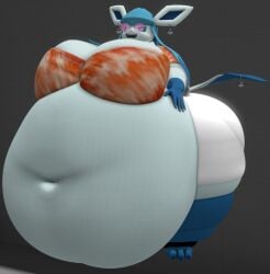 bbw big_breasts breasts cleavage eeveelution glaceon huge_breasts morbidly_obese overweight pokemon pokemon_(species) queenofthekabuto ssbbw tagme thick_thighs wide_hips