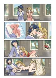 1girls 2boys alfonse_(fire_emblem) alfonse_(new_year)_(fire_emblem) alternate_costume alternate_version_available bare_legs blonde_hair blue_eyes blue_hair blush brother_and_sister caress completely_nude ctl_fish double_penetration erection erection_under_clothes fellatio female fire_emblem fire_emblem_heroes green_eyes incest japanese_clothes kimono kiran_(fire_emblem) kiran_(fire_emblem)_(male) kneeling legs long_hair male mmf_threesome new_year nintendo nude nude_female official_alternate_costume open_mouth oral pussy_juice sharena_(fire_emblem) sharena_(new_year)_(fire_emblem) shocked short_hair siblings threesome vaginal_penetration wide_eyed