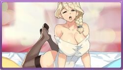 black_stockings color colored nutaku pocket_waifu stockings tagme unknown_artist unknown_character upscaled white_shirt