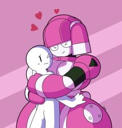 anonymous_character big_breasts breasts dorahden female hug mya_(dorahden) tagme wholesome wholesome_hug