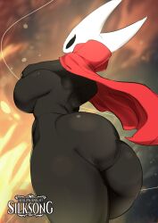 1girls anthro ashraely ass ass_focus big_ass big_breasts big_butt black_body breasts bubble_ass bubble_butt butt butt_crack butt_focus cape casual cloak female female_focus female_only from_behind hollow_knight hornet_(hollow_knight) huge_ass huge_butt humanoid insects logo looking_at_viewer looking_back not_void outerwear red_cape red_clothing solo_female team_cherry thick_thighs thighs wide_hips