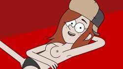 1girls 2022 accurate_art_style areola areolae arm_across_waist armpit arms auburn_hair bare_arms bare_breasts bare_legs bare_shoulders black_eyes breasts cameltoe disney disney_channel ear_piercing earrings eyebrows eyelashes female female_focus female_only freckles gravity_falls hair hand_behind_head hat headwear hi_res highres human human_only j_d_ legs light-skinned_female light_skin long_hair looking_at_viewer lumberjack_hat lying_down lying_on_back nipples no_bra open_mouth pale-skinned_female pale_skin panties panties_only partially_clothed red_background red_hair relaxed simple_background slim slim_female smile smiling solo solo_female solo_focus straight_hair tagme teen teenager teeth tongue uncensored ushanka wendy_corduroy white_sclera young