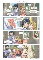 4koma alfonse_(fire_emblem) alfonse_(new_year)_(fire_emblem) alternate_costume bare_legs blonde_hair blue_eyes blue_hair blush brother_and_sister caress comic ctl_fish double_penetration english_text erection erection_under_clothes fellatio female fire_emblem fire_emblem_heroes green_eyes incest japanese_clothes kimono kiran_(fire_emblem) kiran_(fire_emblem)_(male) kneeling legs licking licking_penis long_hair male new_year nintendo official_alternate_costume open_mouth oral panties penis_lick sex_toy sharena_(fire_emblem) sharena_(new_year)_(fire_emblem) shocked short_hair siblings strap-on text threesome underwear white_panties wide_eyed