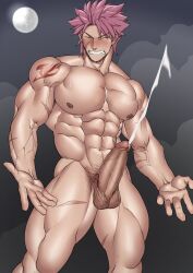 1male abs bara fairy_tail gay hard male male_only muscular muscular_male natsu_dragneel suyohara veiny_penis