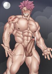 abs bara fairy_tail gay hard male male_only natsu_dragneel suyohara veiny_penis