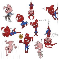 collage cute marvel peter_porker spider-ham spider-man:_into_the_spider-verse spider-man_(series)