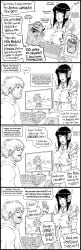 1boy 1girls 4koma absurd_res banjo-kazooie bb_(baalbuddy) comic dialogue emotional_damage english_text female funny male monochrome original original_character robot robot_girl rollercoaster_tycoon speech_bubble stitched tagme