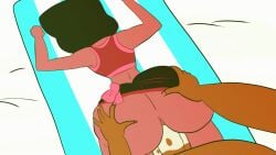 1boy 1girls anal animated ass_grab big_ass dark-skinned_female dark_skin darkleon doggy_style garnet_(steven_universe) gem_(species) gem_fusion gif human interspecies richard_makiko sex sex_from_behind steven_universe unseen_male_face