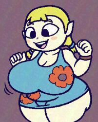 1girls 2022 5_fingers aged_up aryll bbw big_ass big_breasts black_eyes blonde_hair blue_dress blush blushing chubby chubby_female cute dress flower_print ftrashpickle pigtails pointy_ears shortstack small_breasts tagme the_legend_of_zelda the_wind_waker thick_thighs twintails wind_waker young