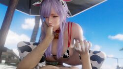 16:9 1boy 1boy1girl 1girls 3d animated big_breasts bikini cow_ears cow_girl cow_print cowgirl_position cowprint dead_or_alive dead_or_alive_xtreme_venus_vacation female female_focus fiona_(doa) girl_on_top gloves holding_hands interlocked_fingers lazyprocrastinator longer_than_30_seconds loop male male/female no_sound purple_eyes purple_hair sex solo_focus squatting_cowgirl_position straight sucking teenage_girl teenager thighhighs thumb_in_mouth vaginal video