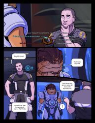 2boys alien armor begging comic gay human inviting inviting_to_sex krogan male male/male male_only mass_effect meesh rite_of_assage shephard soldier tagme thrusting