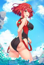 1girls ass female female_only nintendo pyra red_hair sideboob solo tagme xenoblade_(series) xenoblade_chronicles_2 yellowgua