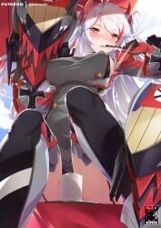 1girls azur_lane big_breasts breasts gainoob prinz_eugen_(azur_lane) solo