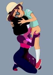 1boy 1girls blowjob cum cum_in_mouth deepthroat_hug dude-doodle-do fellatio garnet_(steven_universe) gem_(species) human jamie_(steven_universe) milf steven_universe