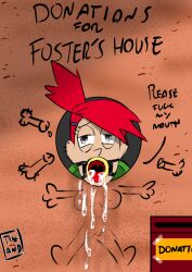 female foster's_home_for_imaginary_friends frankie_foster glory_hole open_mouth_gag public_use ring_gag the_and wall