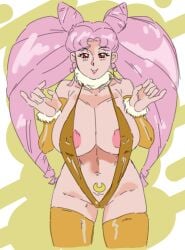 1girls big_breasts bikini bishoujo_senshi_sailor_moon chibi_usa female female_focus female_only gibberish_(artist) large_breasts light-skinned_female light_skin long_hair pink_hair red_hair sailor_chibi_moon sling_bikini stockings string_bikini swimsuit voluptuous