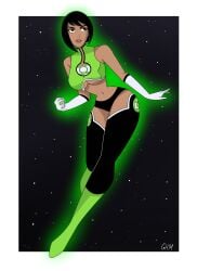 1girls 2d big_breasts breasts cleavage dark-skinned_female dc_comics dcau dcuaom female female_only ghostlessm green_lantern green_lantern_(series) jessica_cruz jessica_cruz_(dcau) justice_league_vs._the_fatal_five latina power_ring ring thick_thighs underboob wide_hips