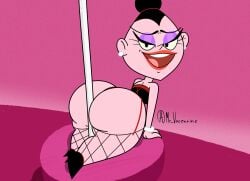 bent_over_couch bianca_bikini big_butt cartoon_network clothed clothing lingerie looking_at_viewer looking_pleasured mr_valentine00 open_mouth powerpuff_girls powerpuff_girls_2016 thick_ass thick_thighs