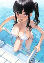 1girls big_breasts black_hair breasts female female_only kaedeko_(kaedelic) light-skinned_female miyuki_sasaki_(kaedeko) original pool purple_eyes solo solo_female tagme wet