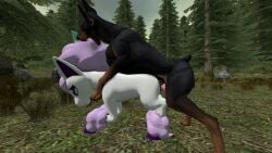 biting canine canine_penis doberman equine female feral_on_feral galarian_ponyta larger_male male on_back penis pokémon_(species) pokemon pokemon_(species) rabidus rape smaller_female