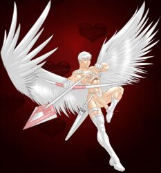 arrow blitzturner bow cupid flaccid flaccid_penis greek_mythology male male_only muscles muscular muscular_male posing precum precum_drip uncut valentine's_day veiny_penis wings