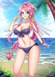 alternate_version_available angel angel_wings artina beach bikini bikini_bottom bikini_top breasts cleavage disgaea disgaea_4 katou_shinobu large_breasts nippon_ichi_software