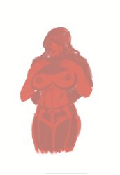 1girls 2d abs big_breasts big_hair breasts breasts_out breasts_outside female female_only five_(lisa_the_hopeful) lisa_(series) lisa_the_hopeful lisa_the_joyful lisa_the_painful long_hair nipples no_bra no_eyewear poncho rane_art raneart red_hair request scar scar_across_eye shorts solo white_background