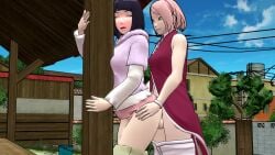 1futa 1girls 3d animated balls boruto:_naruto_next_generations bottomless_female cheating cucked_by_futa cuckold duo female futa futa_on_female futanari hip_grab howak hyuuga_hinata mostly_clothed naruto naruto_(series) netorare no_sound ntr pants_down penis sakura_haruno standing thrusting video