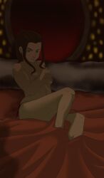 abs alternate_hairstyle alternate_version_available annoyed annoyed_expression avatar_the_last_airbender azula bare_arms bare_legs bare_shoulders bare_thighs bedroom bedsheets breasts brother_and_sister covering_breasts dark_room feet_out_of_frame female female_focus female_only functionally_nude functionally_nude_female imminent_sex implied_incest large_breasts looking_to_the_side nipple nipples panties princess royalty shadow sitting_on_bed small_breasts thick_thighs underboob unseen_character woorkvaza yellow_eyes zucest zuko