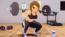 3d big_ass big_butt freefaller huge_ass huge_butt mii mii_gunner mii_gunner_(smash_ultimate) mob_face super_smash_bros. super_smash_bros._ultimate weightlifting working_out