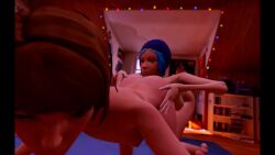 2girls 3d animated anus areola beanie bedroom blender blue_eyes blue_hair breasts brown_hair chloe's_bedroom chloe_price cunnilingus female female_only lesbian licking_ass life_is_strange light-skinned_female light_skin looking_pleasured max_caulfield mp4 naked nipples no_sound nude on_all_fours rimming small_breasts tattoo video vislump webm yuri