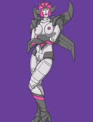 1girls alien alien_girl boobs breasts crossed_arms fan_character female female_only high_heels korblborp medium_breasts nipples orange_eyes pink_lips pink_lipstick pink_nipples purple_background pussy robot robot_girl robot_humanoid simple_background solo solo_female transformers vagina