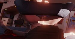 2girls 3d animated areola ass ass_up bedroom blue_hair breasts brown_hair chloe's_bedroom chloe_price cunnilingus female female_only hi_res highres lesbian life_is_strange max_caulfield medium_breasts nipples no_sound open_shirt oral pants_down pussy rimming shaved_pussy short_playtime video vislump webm yuri