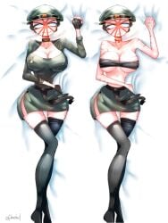 big_breasts body_pillow clothed clothing countryhumans countryhumans_girl dakimakura fuhrerbrot half-dressed japanese_empire_(countryhumans) military_hat military_uniform tagme