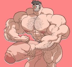 1boy 2019 6_fingers abs balls bara biceps biting_own_lip body_hair boner cleft_chin commission commissioner_upload erection flexing_bicep gay gravity_falls gray_hair grin hairy_arms hairy_chest hairy_legs huge_balls huge_cock huge_muscles human human_only hyper hyper_balls hyper_genitalia hyper_muscles hyper_penis hyper_testicles leaning_forward looking_at_penis male male_focus male_masturbation male_only masturbation multi_digit multi_finger muscular_arms muscular_legs muscular_male muscular_thighs nipples nude older pecs penis pubic_hair remert smile solo stanford_pines stroking_penis testicles veins