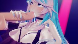 3d ahe_gao blue_eyes blue_hair choker cum_in_mouth fellatio indie_virtual_youtuber penis silvervale silvervale_(artist) tagme virtual_youtuber vshojo