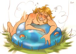 1boy blush breath_of_the_wild chuchu chuchu_(the_legend_of_zelda) interspecies link link_(breath_of_the_wild) looking_pleasured lunsinnn monster movement_lines nintendo penetration slime slime_penetrated the_legend_of_zelda