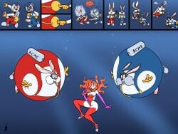 big_breasts big_penis cartoon disney diving fanart husband_and_wife inflation jessica_rabbit large_breasts lord_sarloc rabbit red_hair roger_rabbit swelling tagme underwater who_framed_roger_rabbit